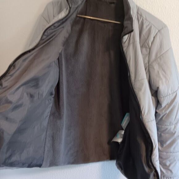 Free Country Quilted Fleece Lined Jacket Womens Small Light Gray Coat - Picture 7 of 8